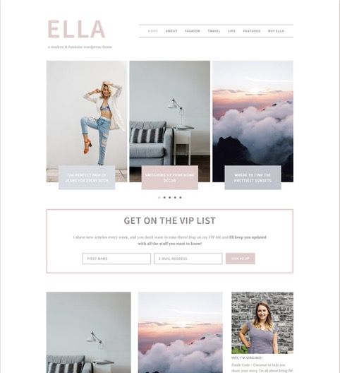 Feminine WordPress themed by Code + Coconut