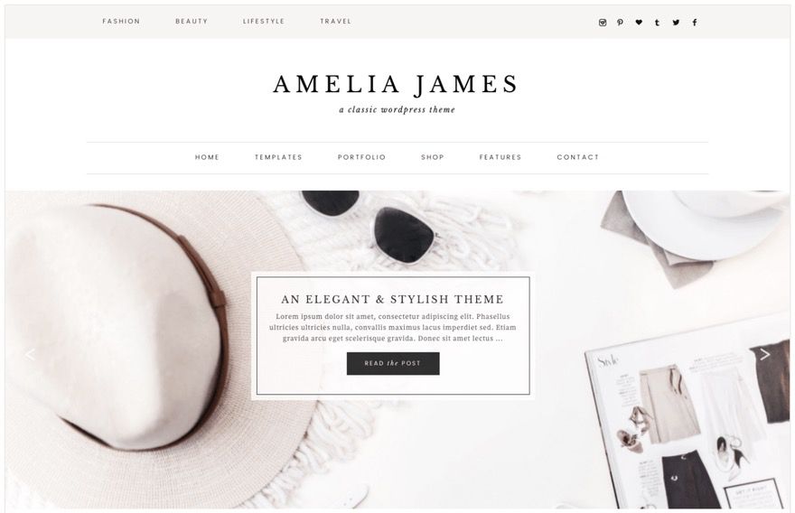 Feminine blog design by 17th Avenue