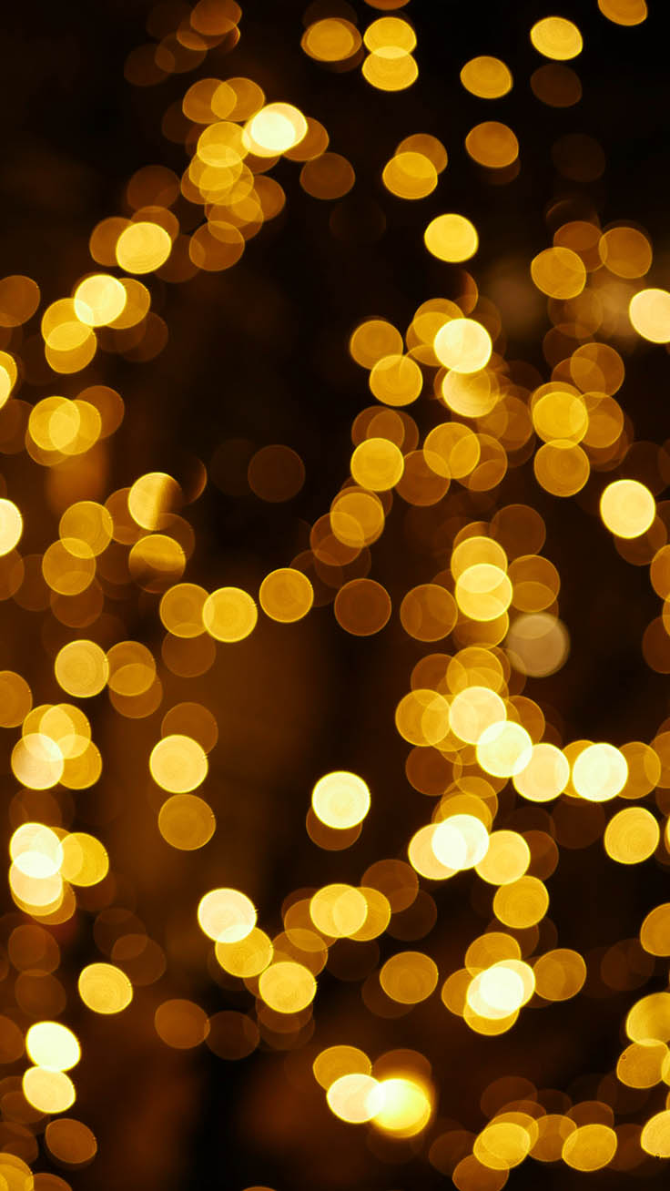 Yellow Christmas lights wallpaper aesthetic background