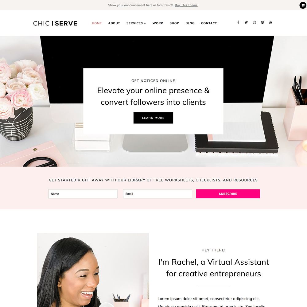 Feminine blog design by BluChic