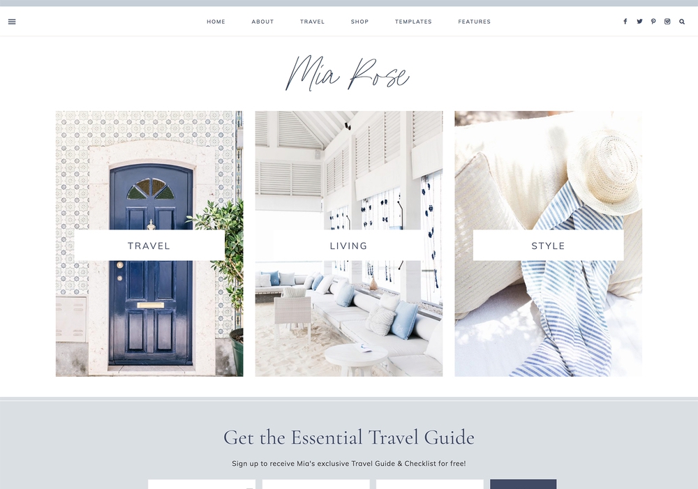 Feminine blog design by 17th Avenue