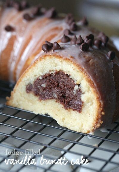 Fudge Filled Vanilla Bundt Cake