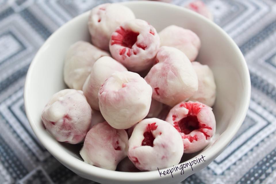 Frozen Yogurt Covered Raspberries