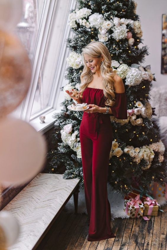 Classy Christmas party outfits with jumpsuits