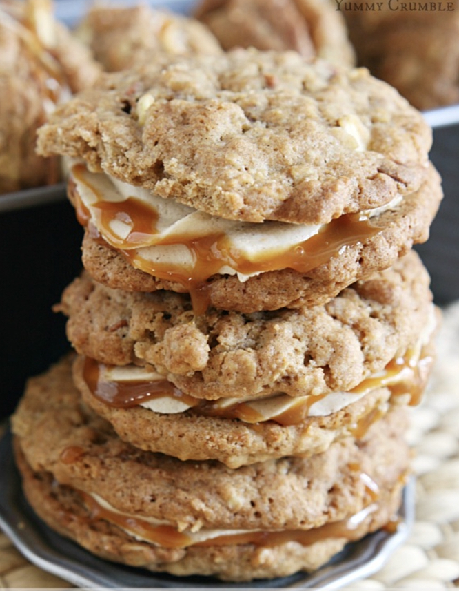 Caramel Apple Cookie Sandwiches