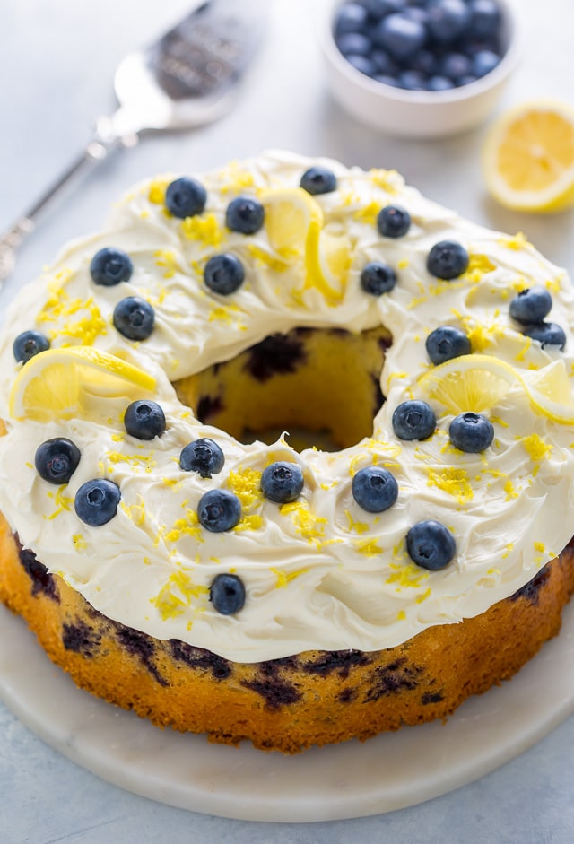 Lemon Blueberry Cake with Cream Cheese Frosting
