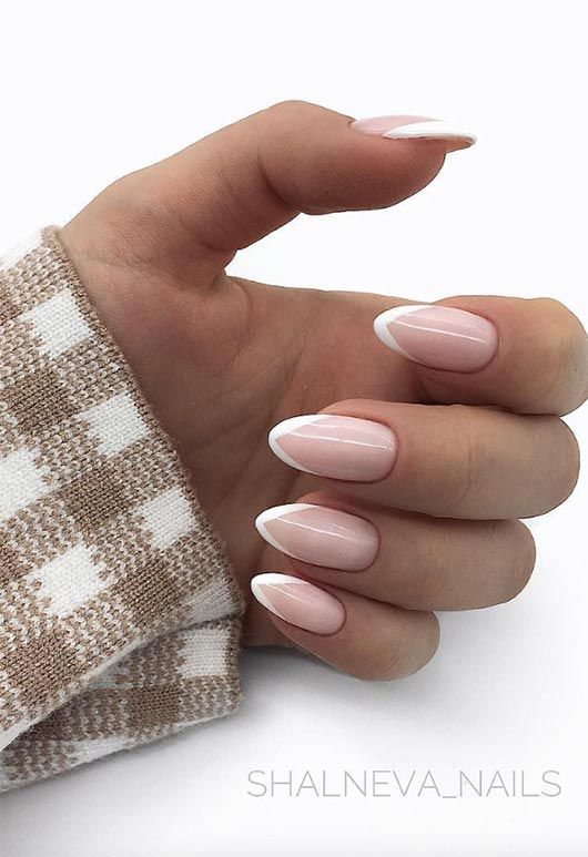 Modern white French tip nail designs