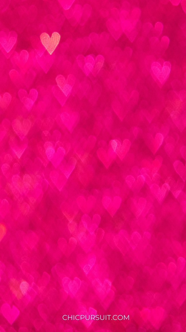 Cute Valentine's Day Wallpapers For iPhone with hot pink hearts