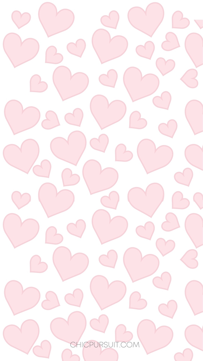 Cute Valentine's Day Wallpapers For iPhone with pink hearts