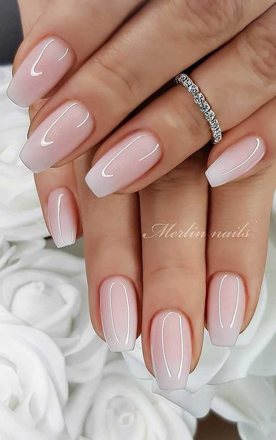 Short acrylic bridal nails 