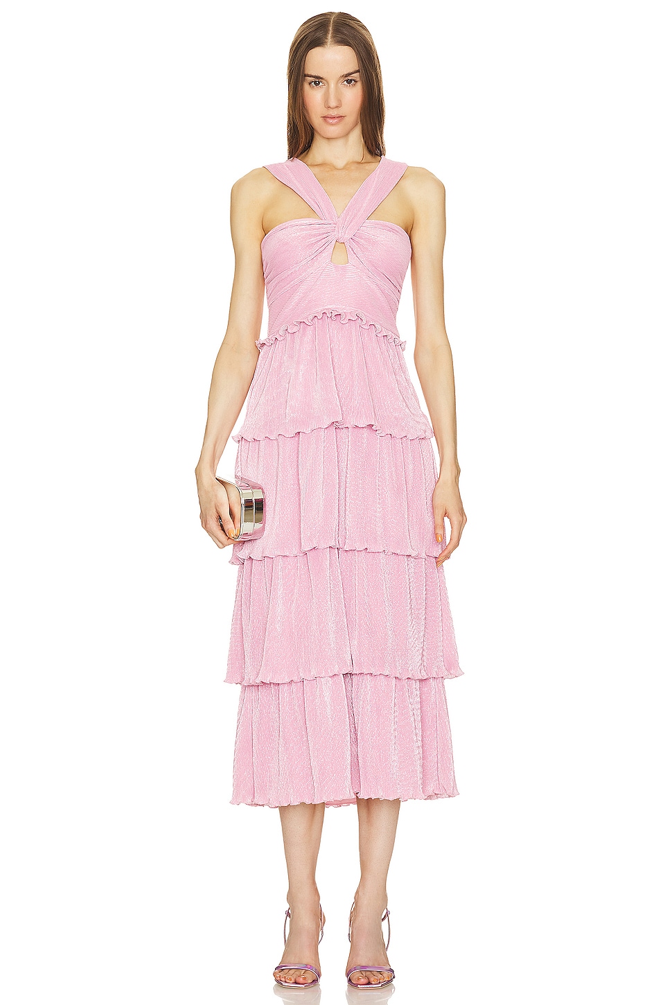 SAYLOR Pink Esperanza Tiered Maxi Dress