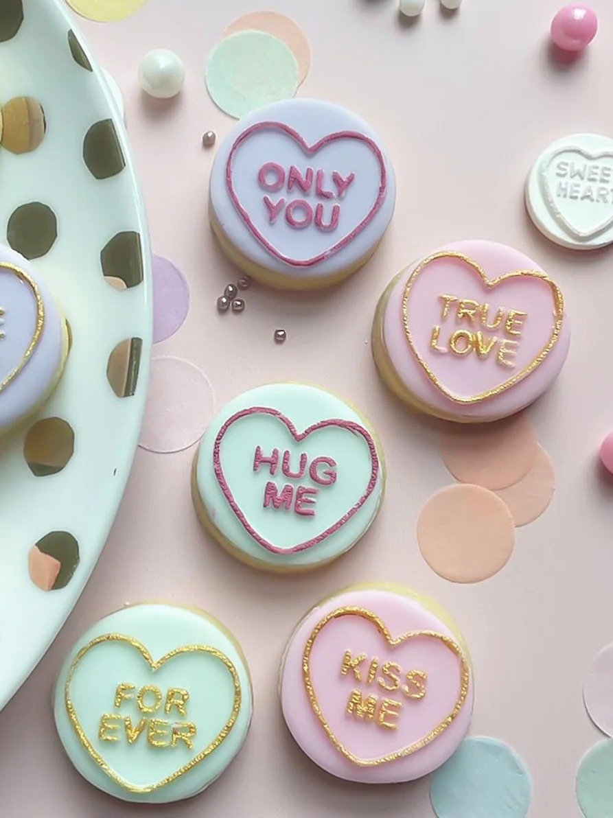 Cute small love heart Valentine's Day sugar cookies