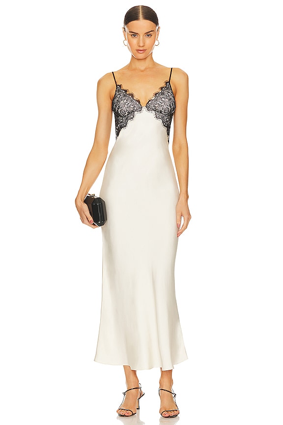 White and black Bec + Bridge Emery Lace Maxi Dress 