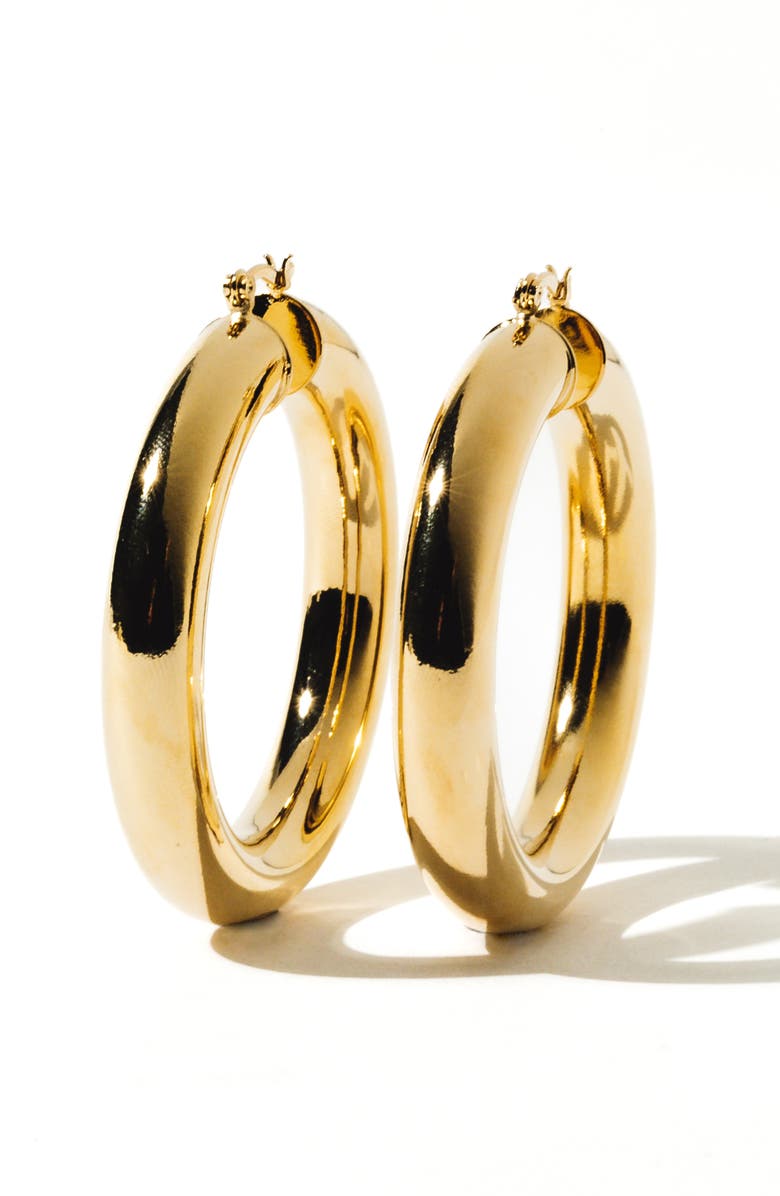 Gold Child of Wild Aubree Large Tube Hoop Earrings 