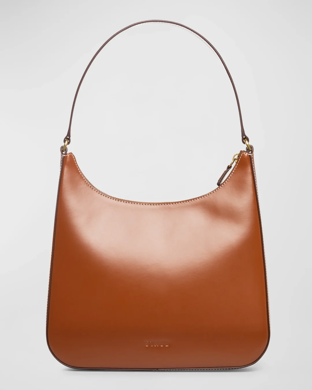 STAUD Alec Zip Leather Shoulder Bag