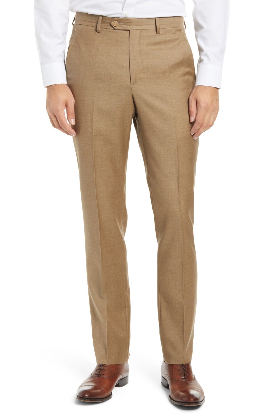 Santorelli Roma Flat Front Wool Dress Pants 