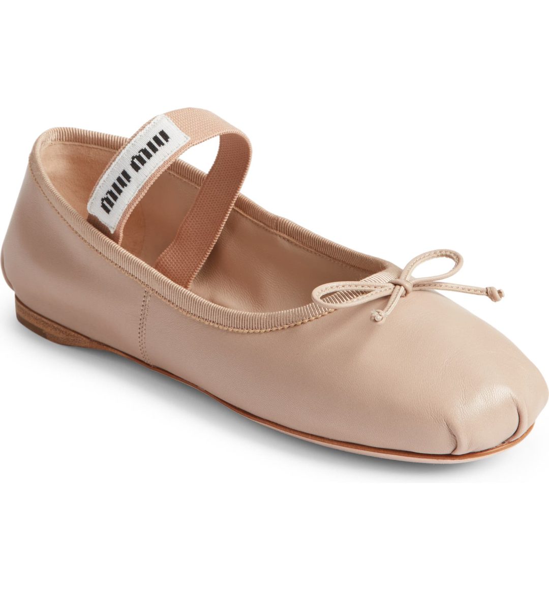  Miu Miu Lea Logo Ballerina Flats