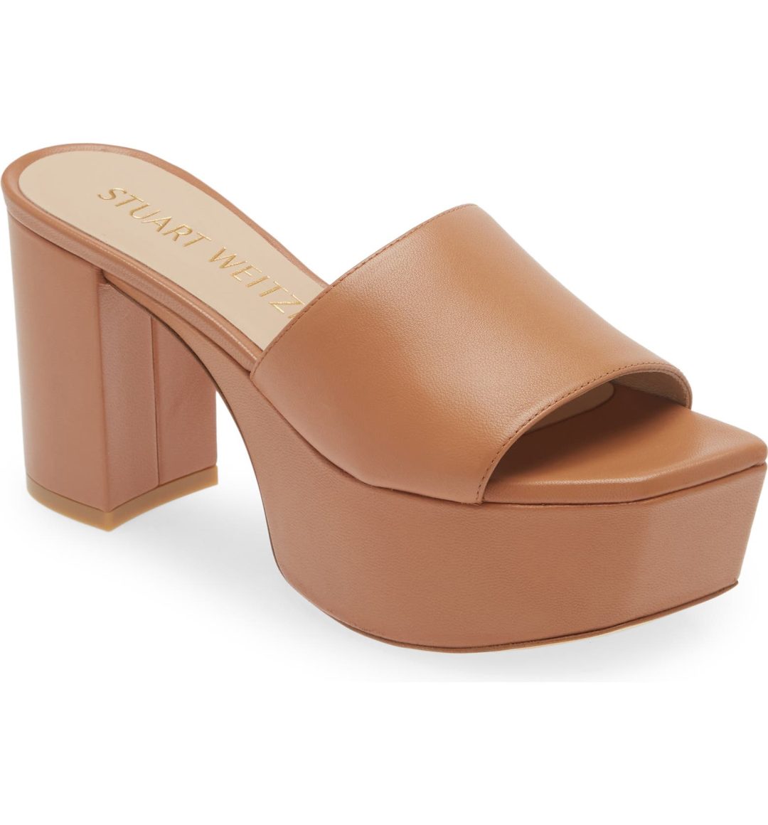 Stuart Weitzman Squarehigh Platform 95 Slide Sandals