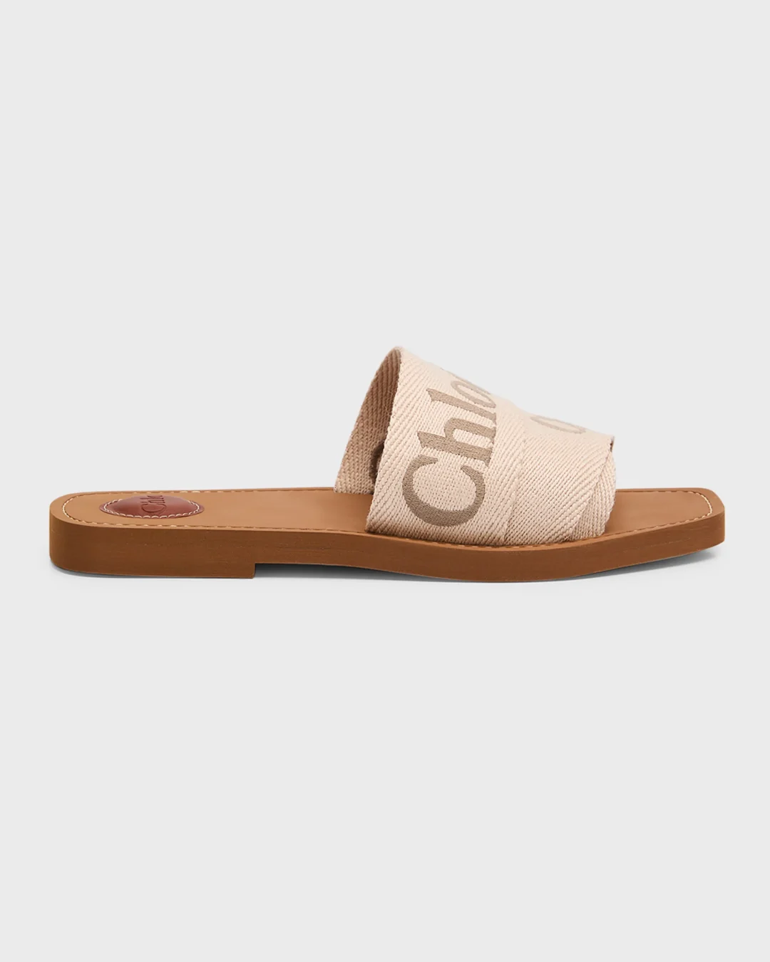  Chloé Woody Embroidered Logo Flat Sandals