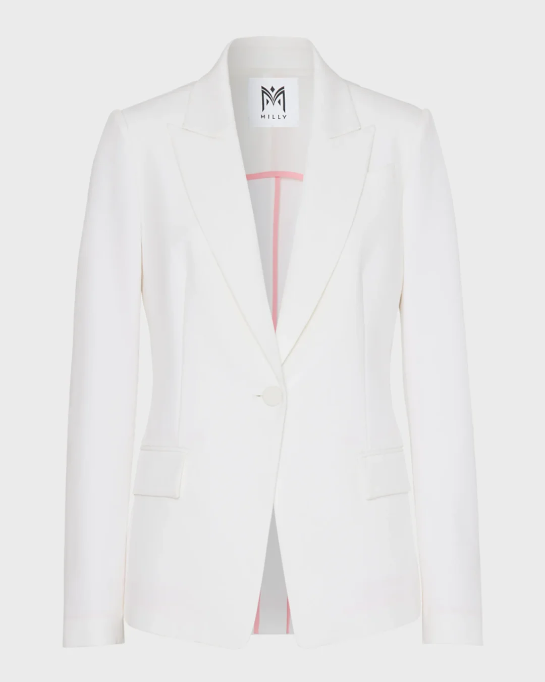 Milly Avery Single-Button Cady Blazer