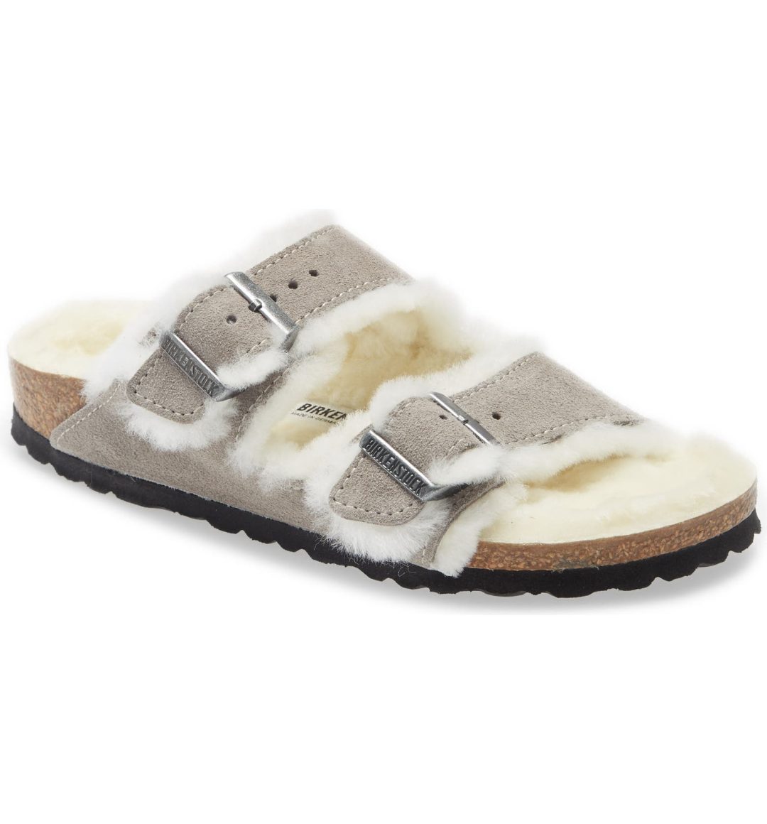 Birkenstock Arizona Genuine Shearling Lined Slide Sandals