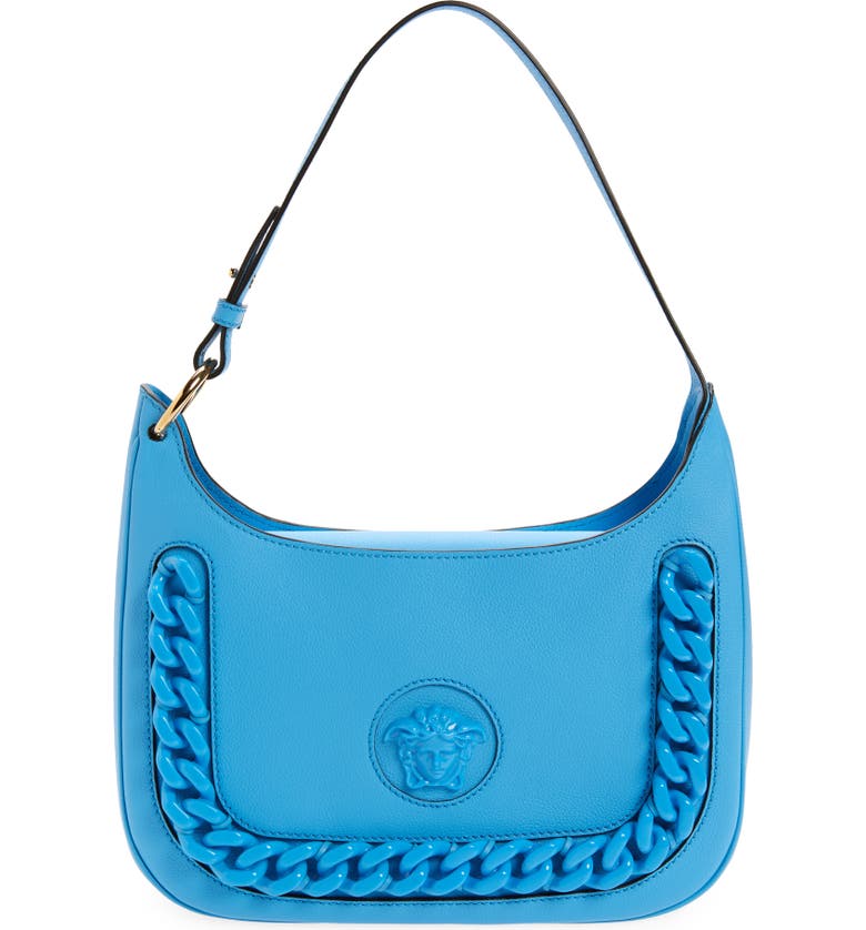 Blue Versace La Medusa Small Hobo Bag 