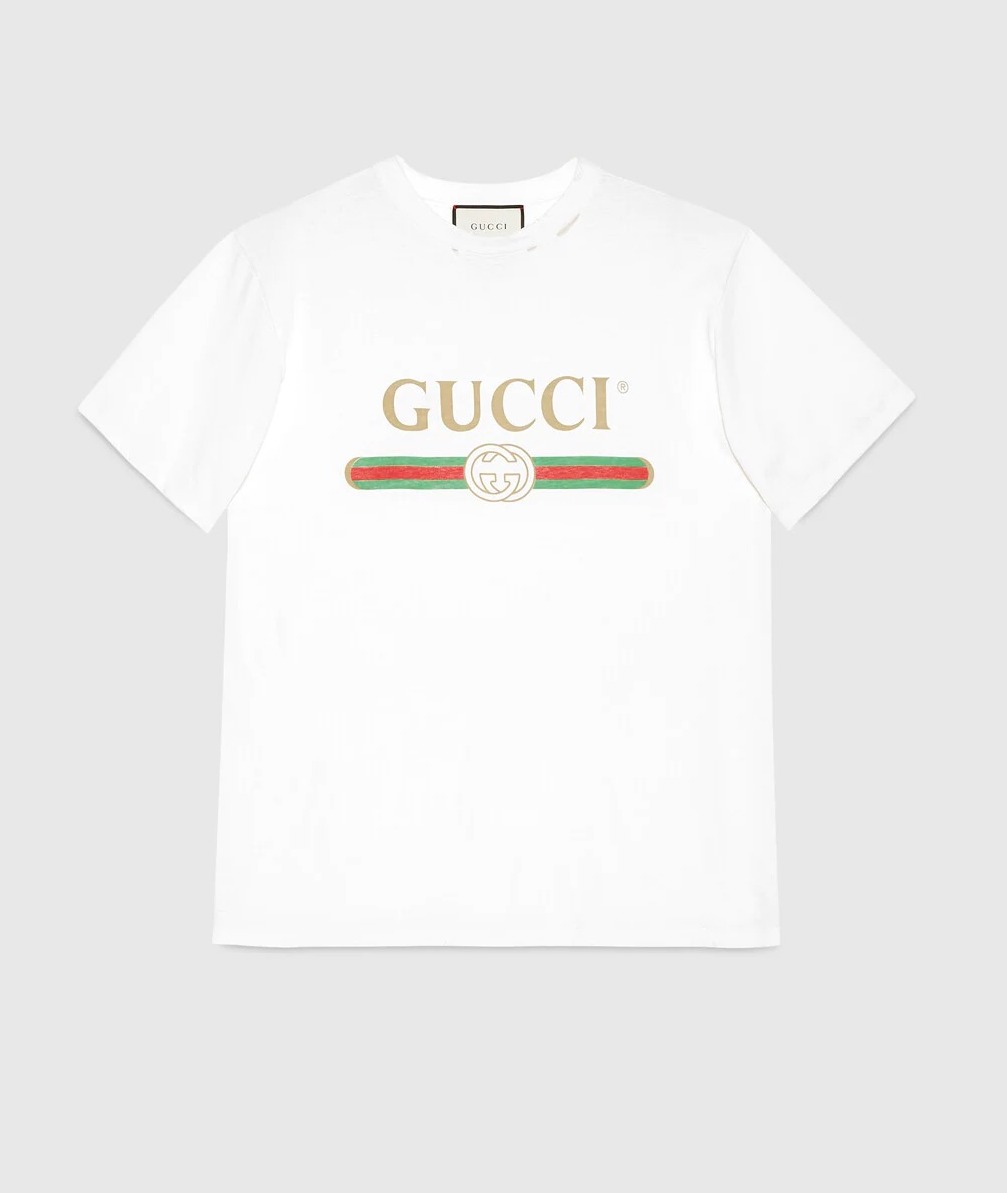 White Gucci logo t-shirt