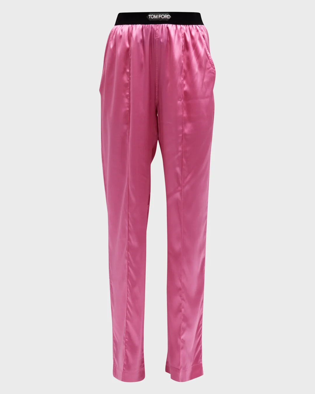  Logo-Banded Silk PJ Pants