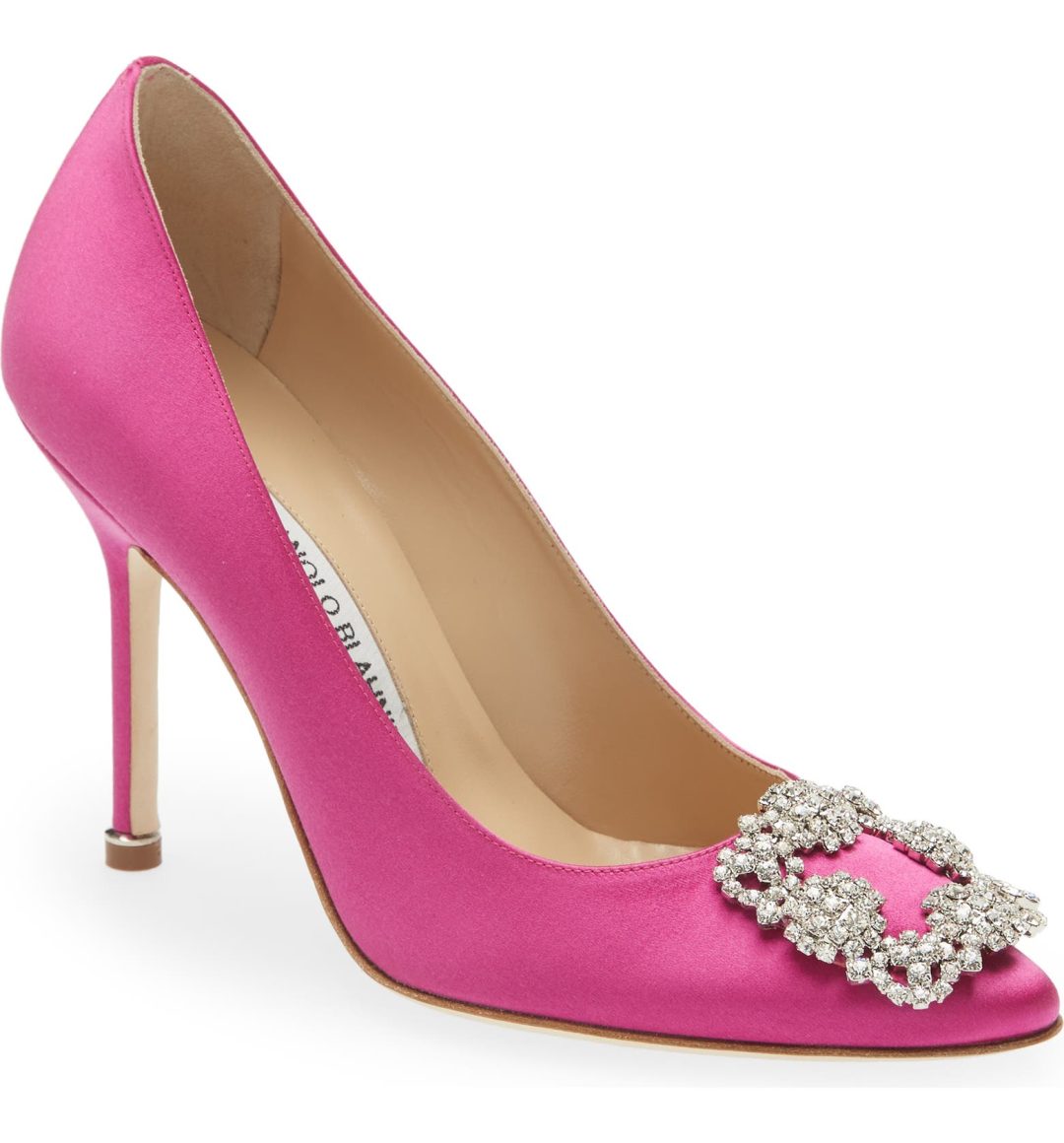 Manolo Blahnik Hangisi Crystal Buckle Pumps