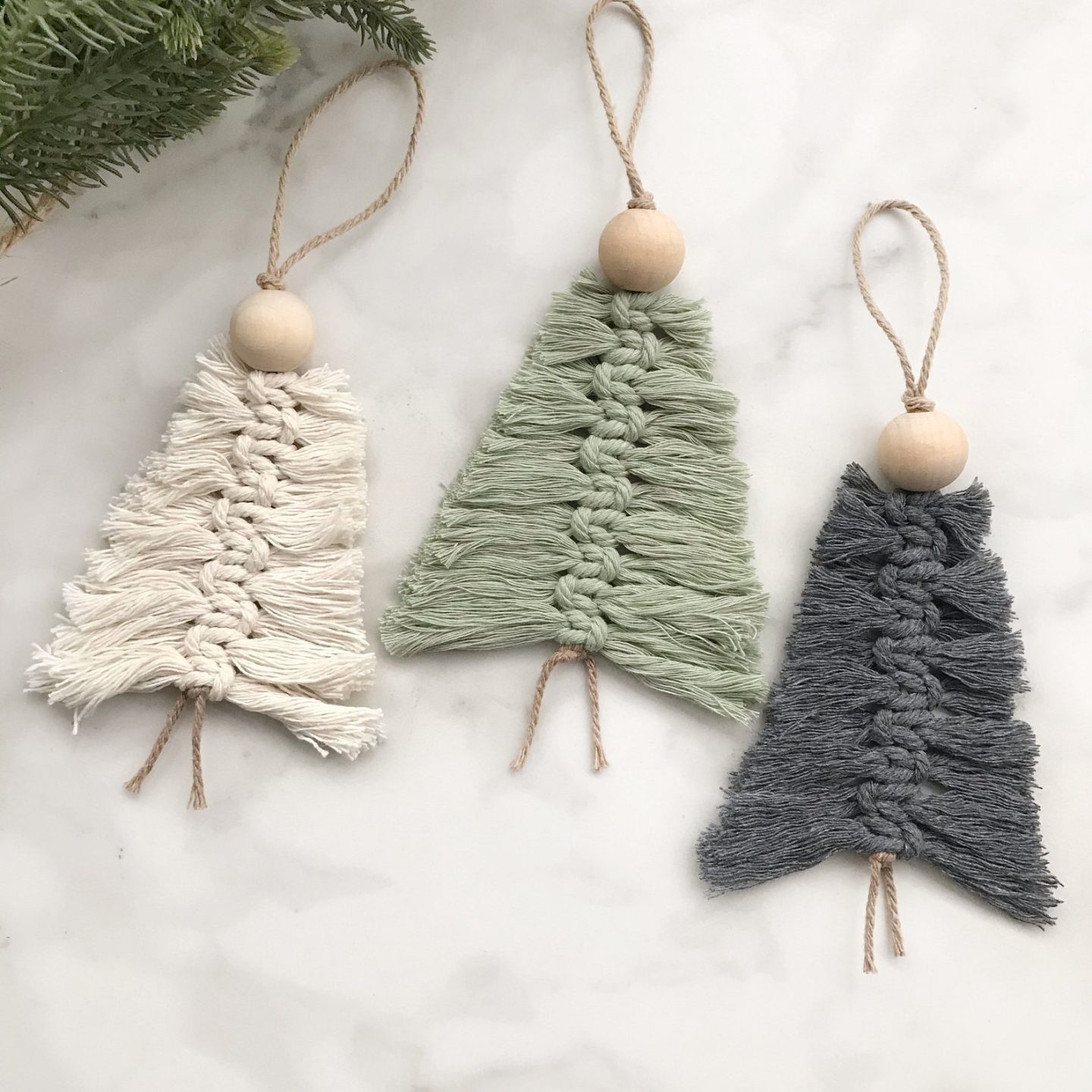 Boho Macrame Christmas Tree Ornaments