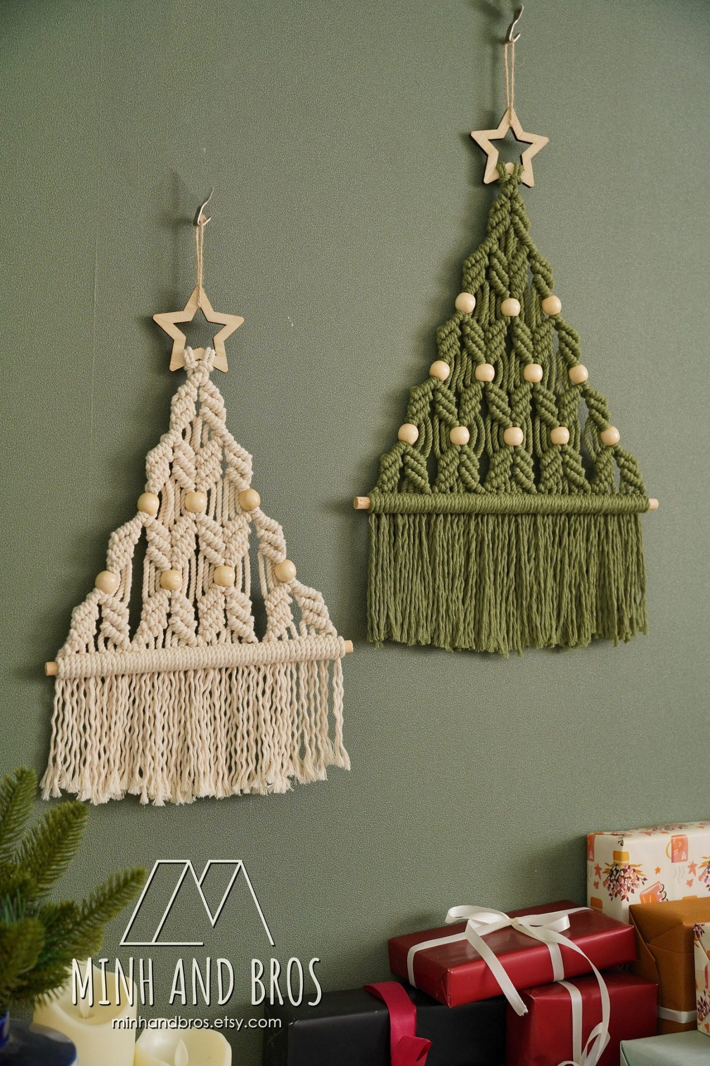 Bohemian Macrame Christmas Trees