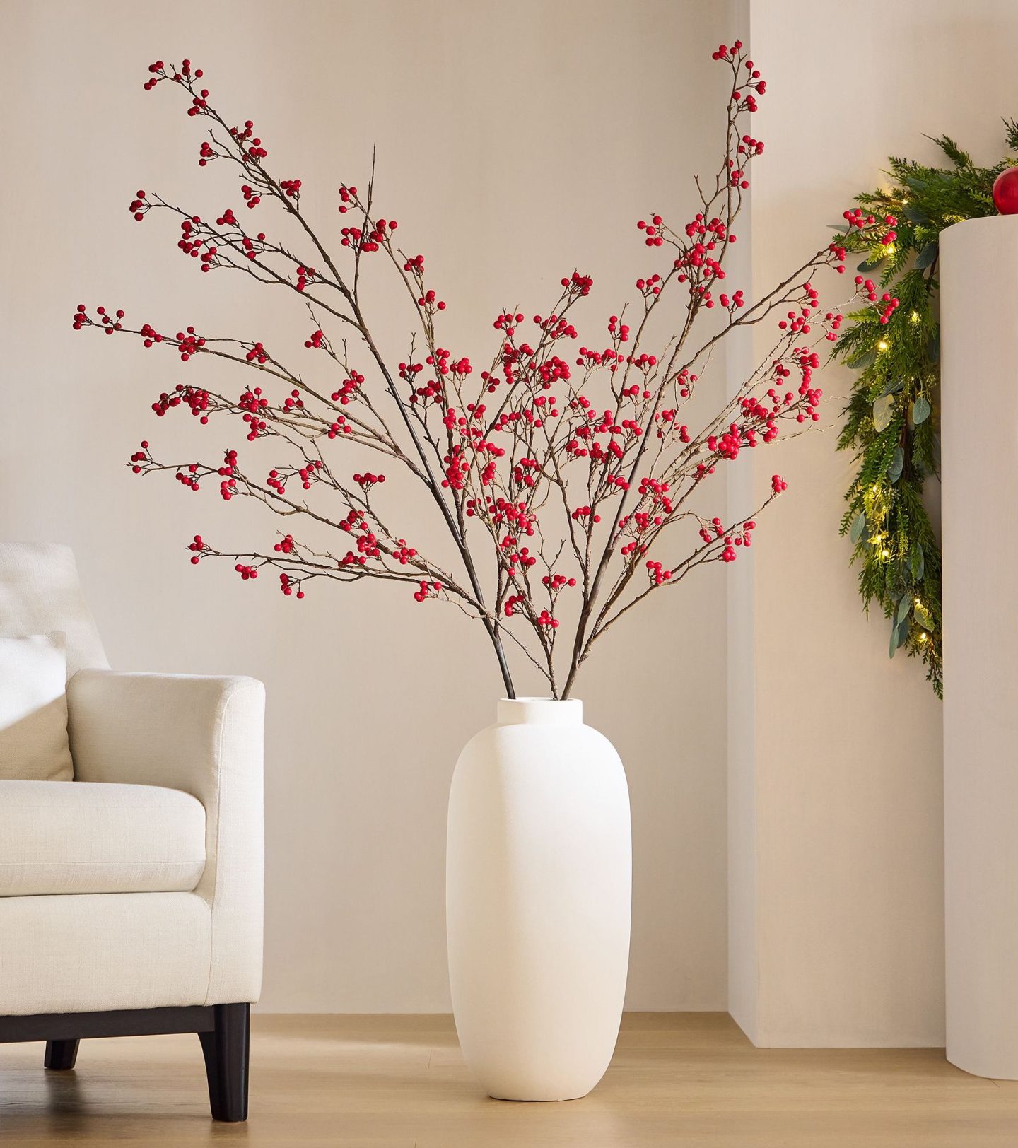 Minimalist Red Berry Stems