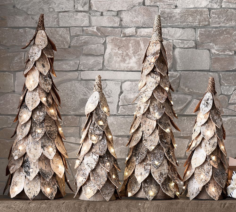 Rustic birch tree Christmas decorations