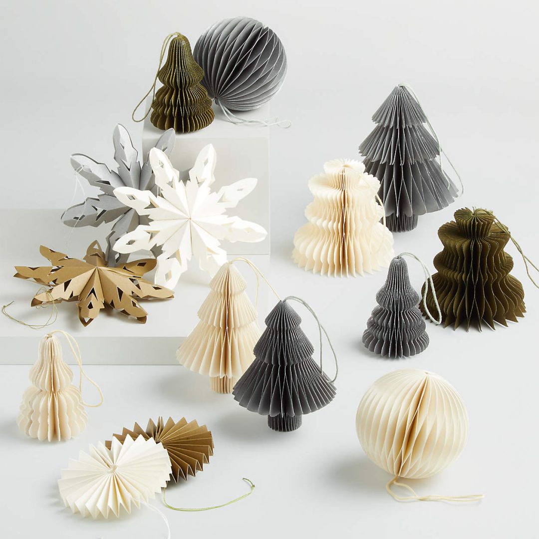 Scandinavian and nordic style Christmas paper ornaments