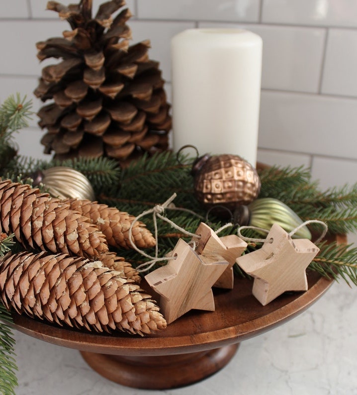 Scandinavian and nordic style wooden star Christmas decor