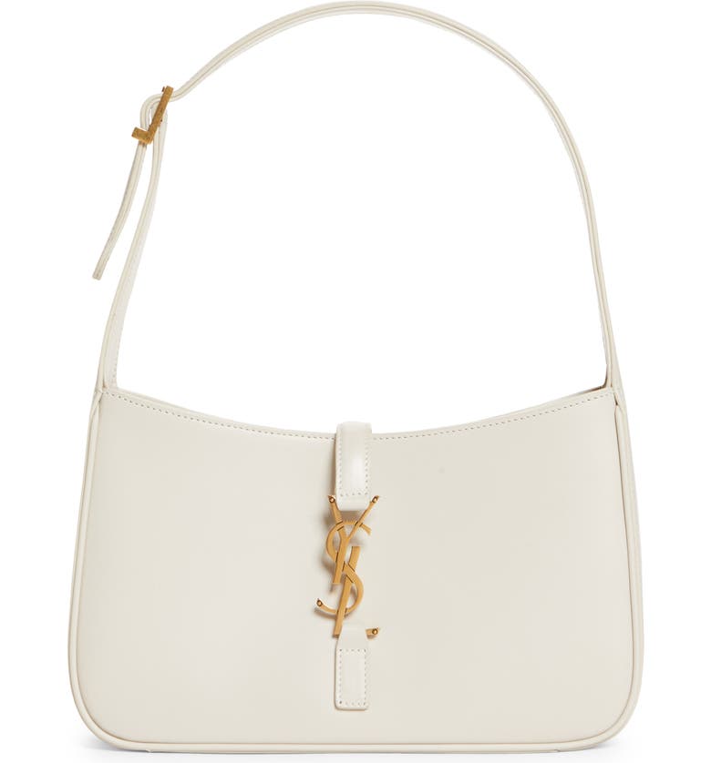 White Saint Laurent Le 5 à 7 Leather Hobo 