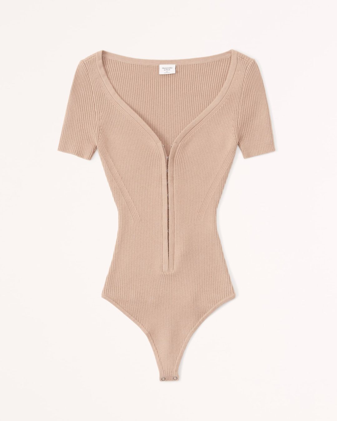 Abercrombie & Fitch Hook-and-Eye Short-Sleeve Sweater Bodysuit