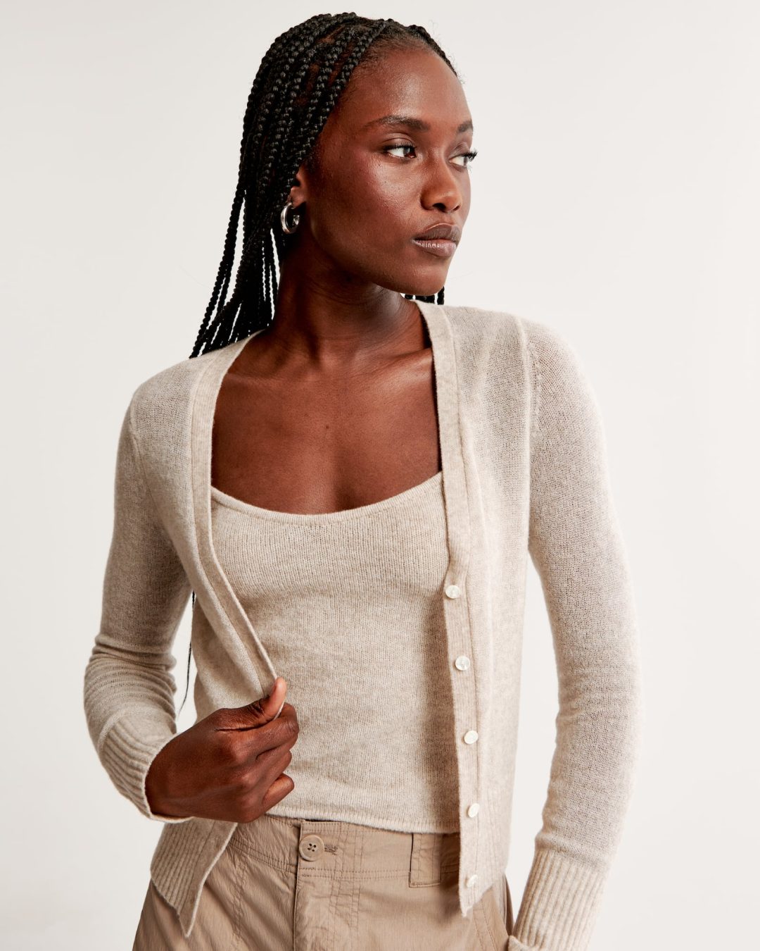 Abercrombie & Fitch Merino Wool-Blend Tank and Cardigan Set