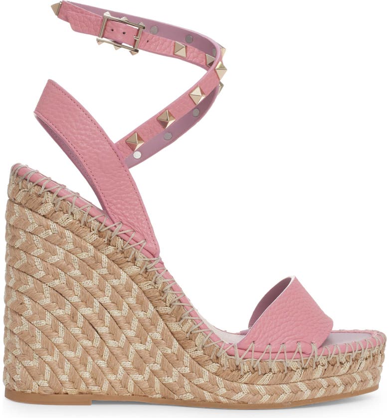 Valentino Garavani Rockstud Espadrille Wedge Sandals