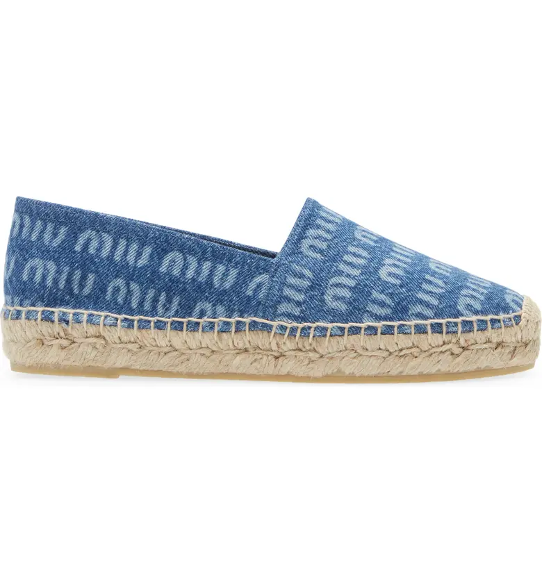 Miu Miu Denim Logo Espadrilles