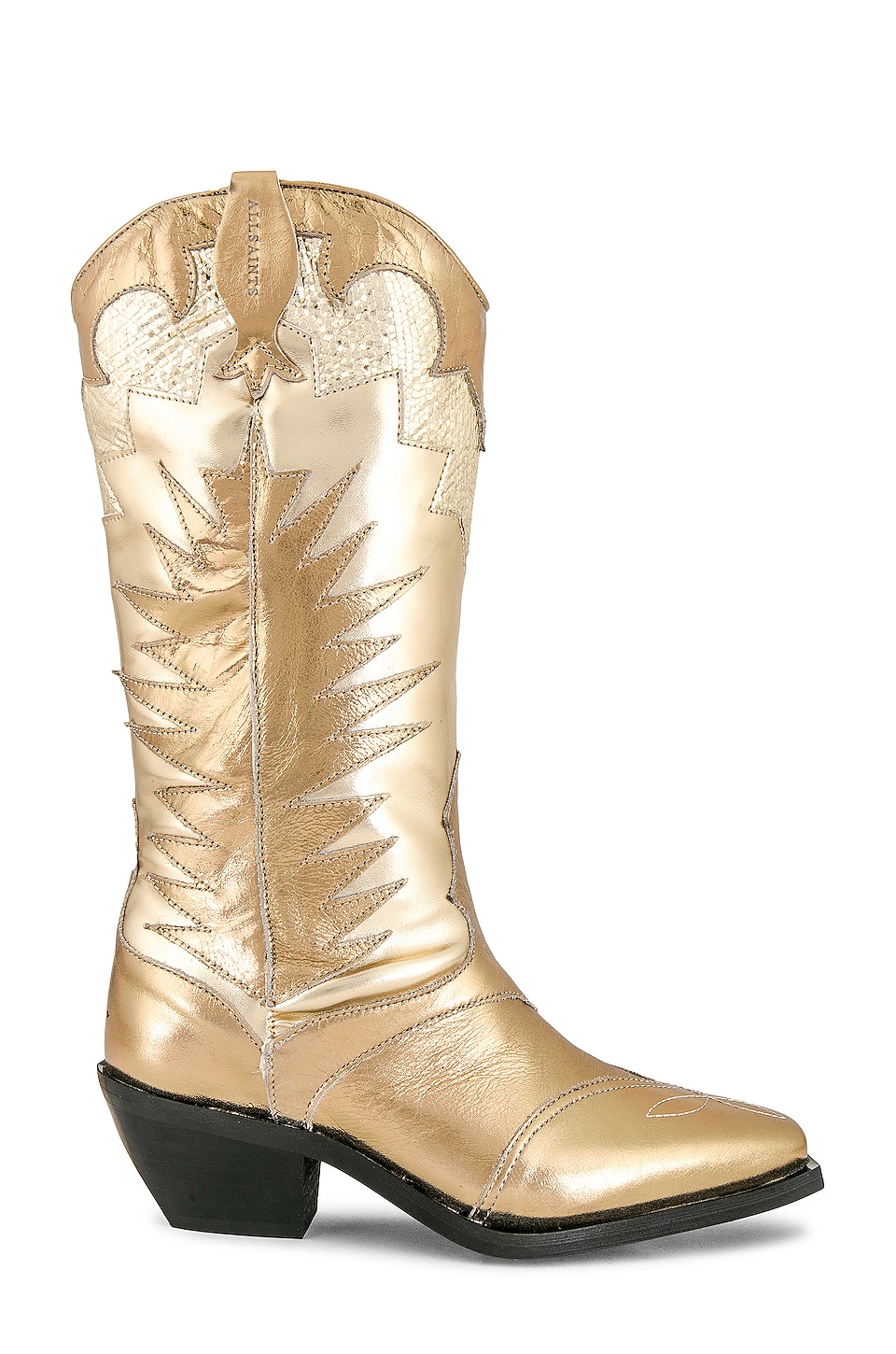 All Saints Dixie Metallic Gold Boots