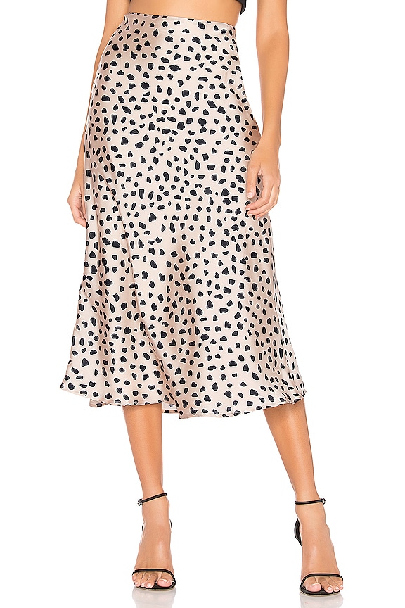 Black and pale beige animal print Lovers and Friends Madalena Midi Skirt 