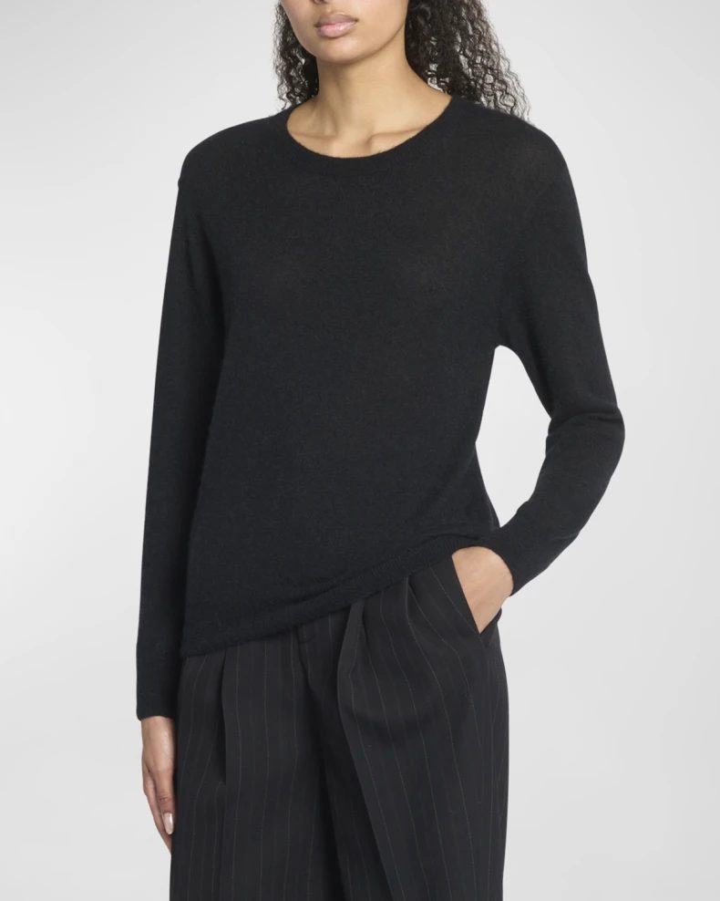 Black Saint Laurent Cashmere Crew Sweater 