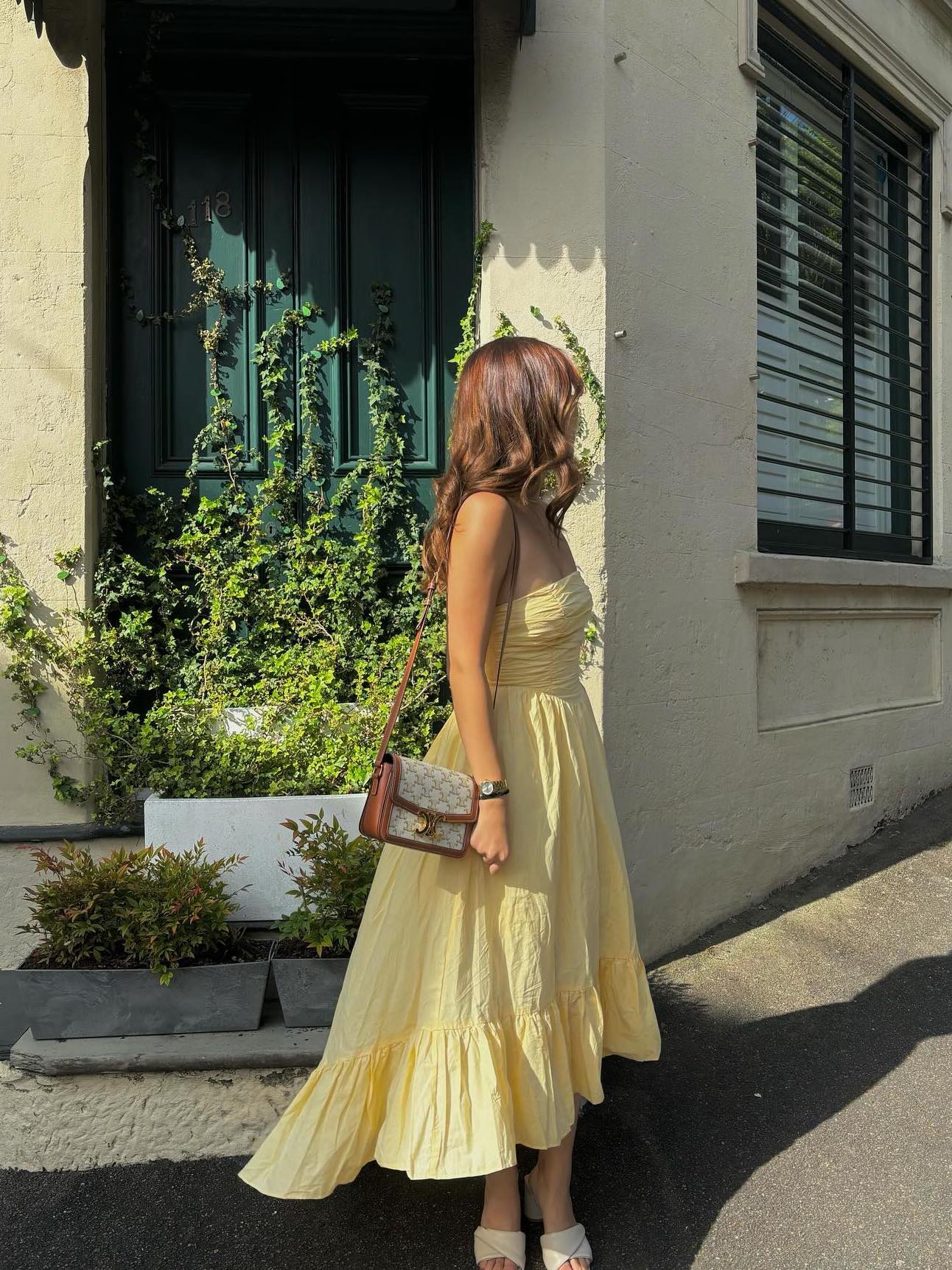 Yellow spring dress.