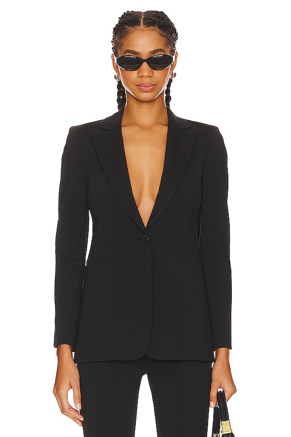 Black Alice + Olivia Breann Fitted Blazer