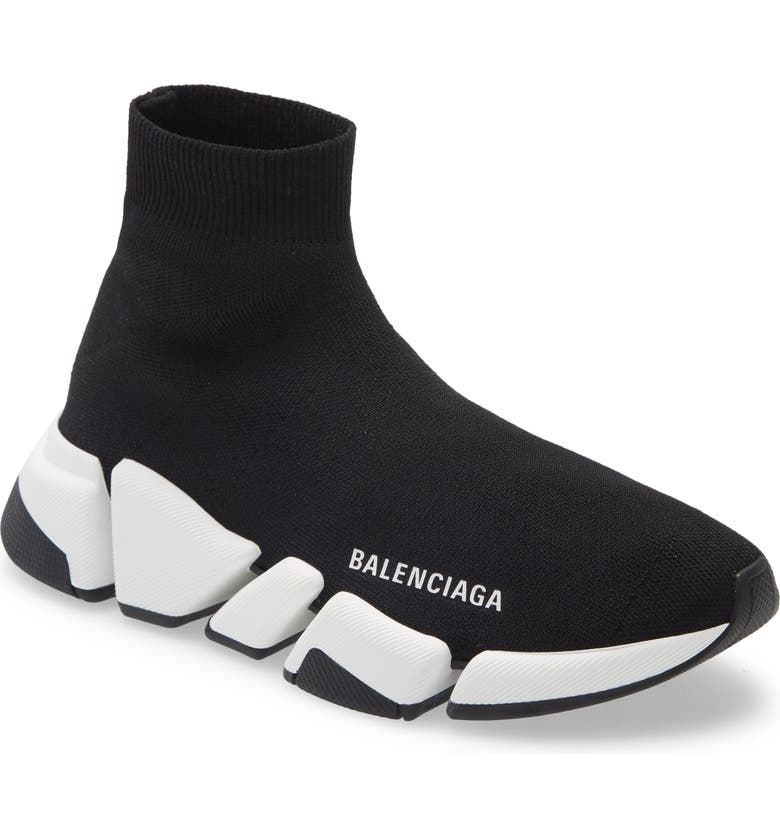 Black and white Balenciaga Speed 2.0 LT Sock Sneaker 