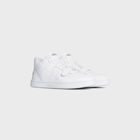 White Celine CT-02 Celine Trainer Mid Sneaker With Scratch In Calfskin 