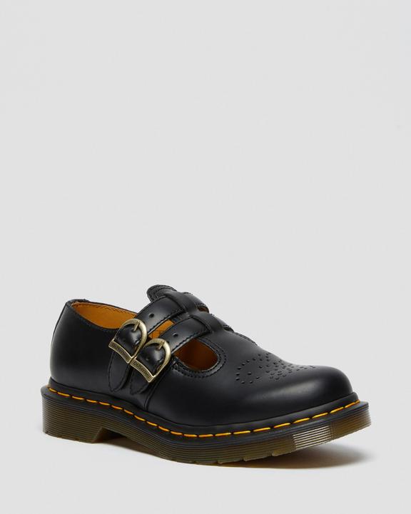 Black Dr Martens 8065 Smooth Leather Mary Jane Shoes 