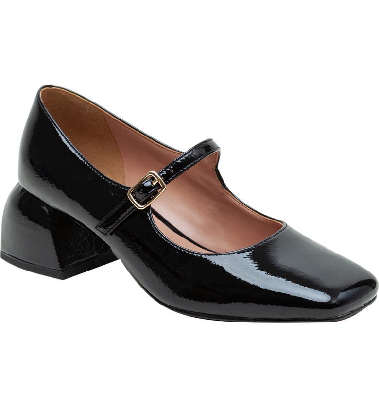 Black Linea Paolo Monroe Block Heel Mary Jane 