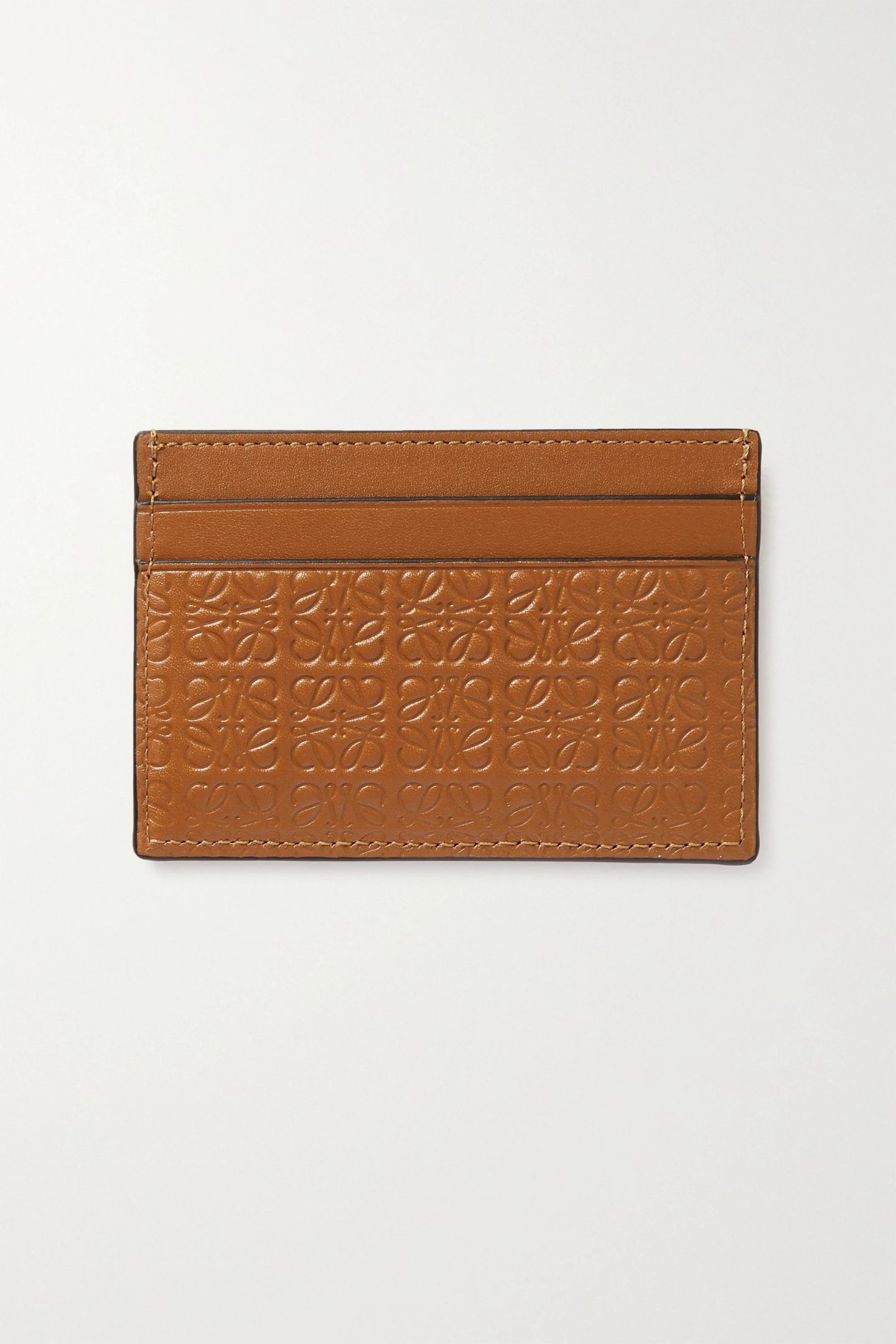 Brown Loewe debossed cardholder